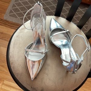 Vince Camuto silver heels